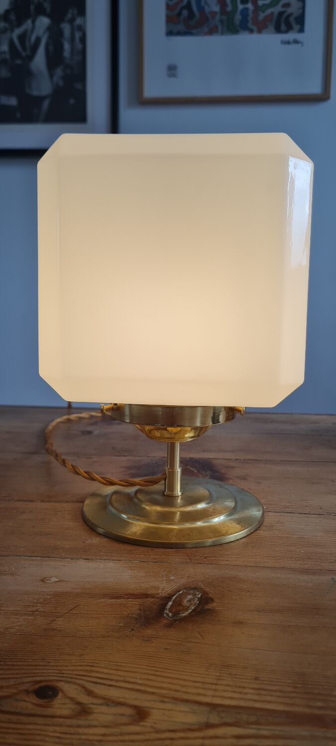 Opal glass table lamp