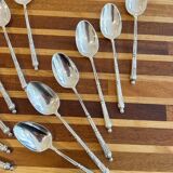Set of 12 small silver-plated metal spoons