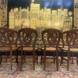 Set of 8 Louis Philippe cane chairs - caned in oak