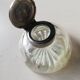 Glass and metal inkwell