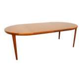 Vintage round dining table | Teak | Extendable | 120–220 cm