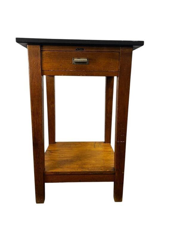 Table haute vintage en bois / table de bar / table d'appoint