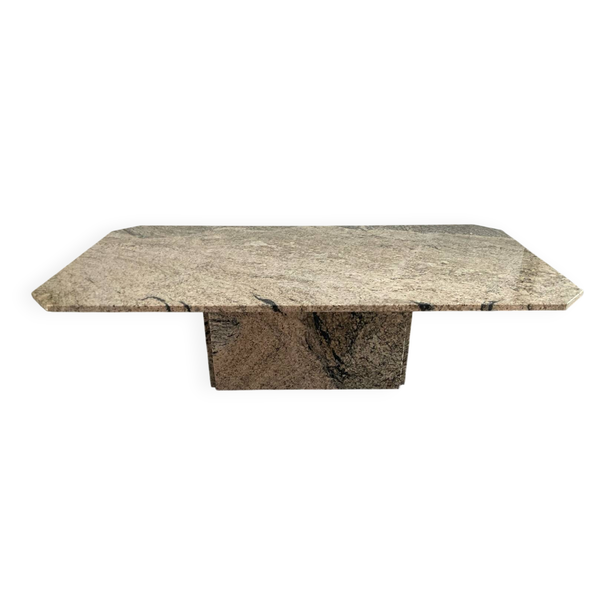 Large minimalist vintage granite coffee table