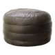 Pouf De Sede rond en patchwork de cuir marron, années 70