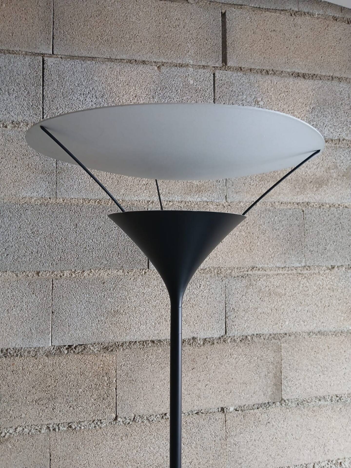 Postmodern vintage torchère floor lamp from the 1980s-1990s.