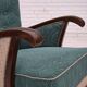1950s, Danish armchair, original green/beige furniture wool, beech wood.
