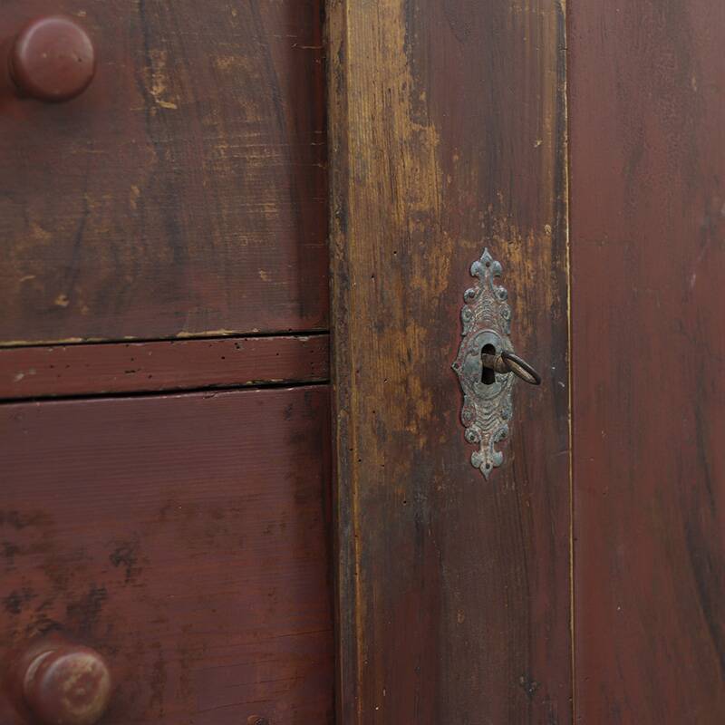 Antique painted kitchen bread cabinet
