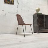 Vintage chair in wicker and metal circa 1950