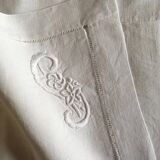 Pair of pillowcases embroidered linen old
