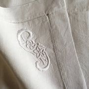 Pair of pillowcases embroidered linen old