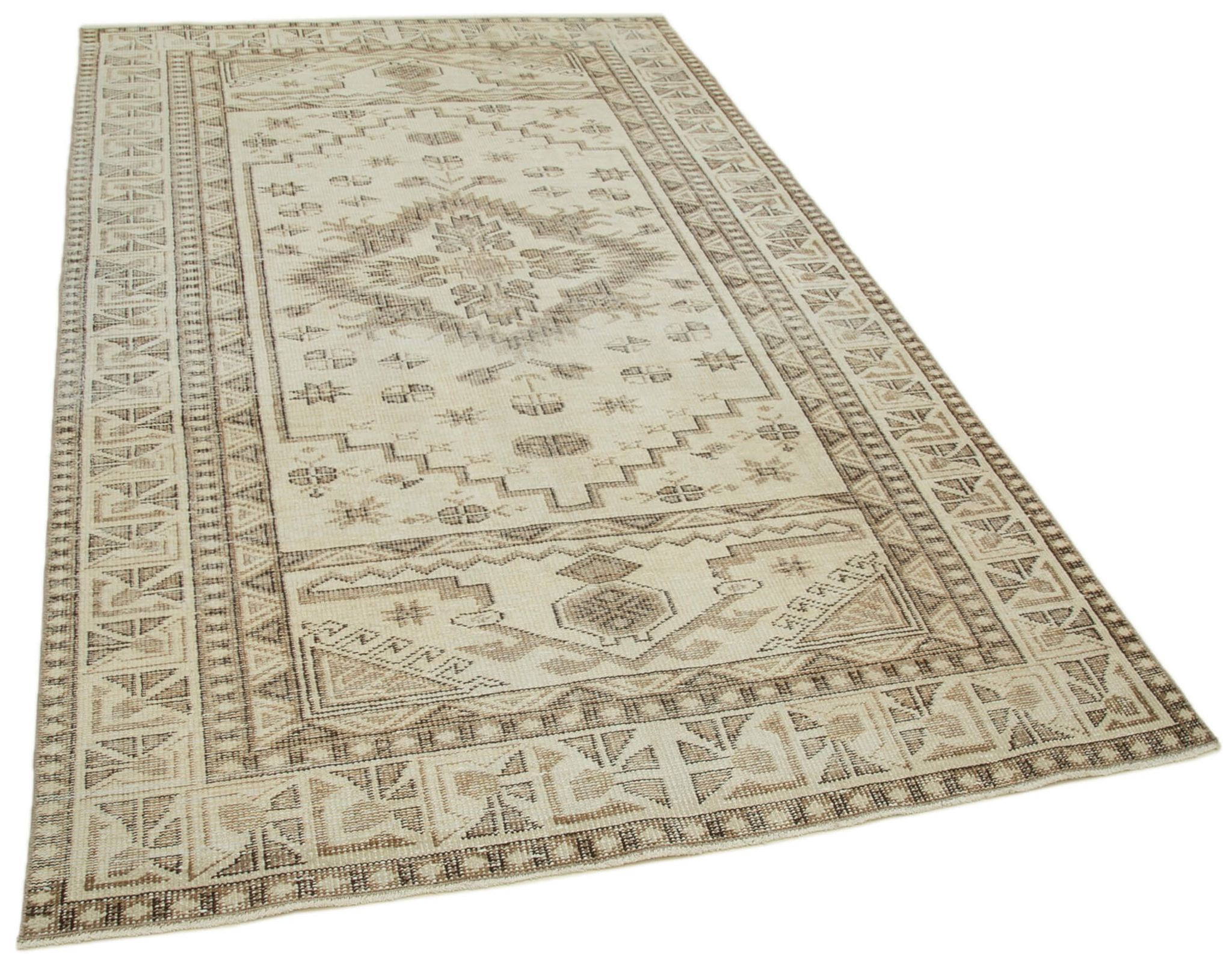 Handwoven Decorative Anatolian Beige Rug 160 cm x 273 cm
