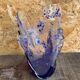 Vintage Blue & Transparent Layered Glass Inlaid Design Vase