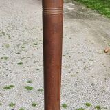 Floor lamp with shelf of the 40s/50s in beech lampshade red fabric