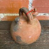 Gargoulette Jug Ball Antique Terracotta Chiseled Vintage #D616