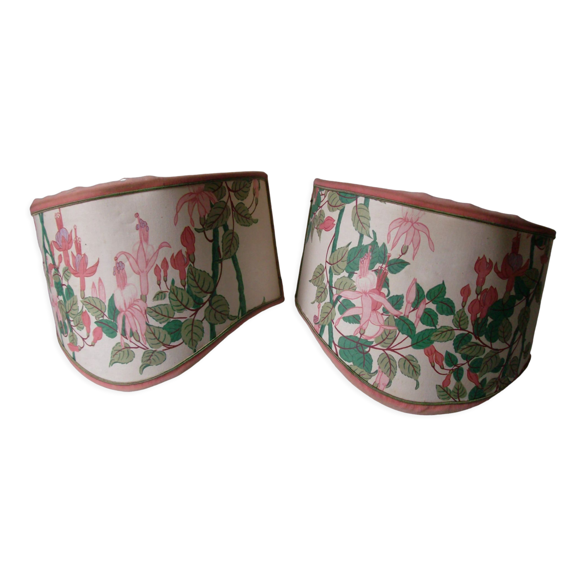Pair of fabric wall lights