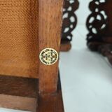 Pair of English antique Jacobean monk armchairs / tables by F. Parker & Sons Ltd