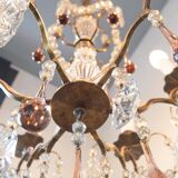 French chandelier late 19th patinated brass 6 arms