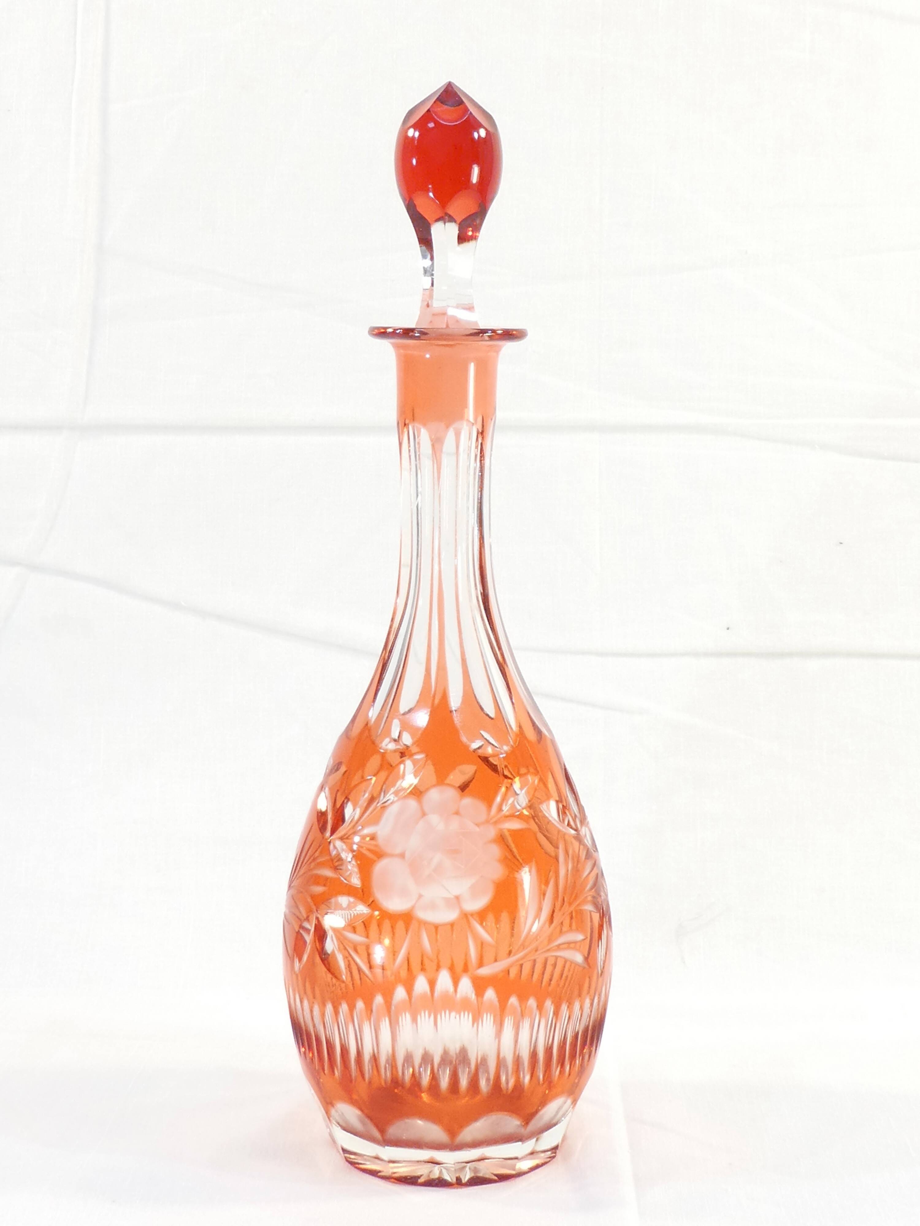 Amber pink Crystal Wine Decanter