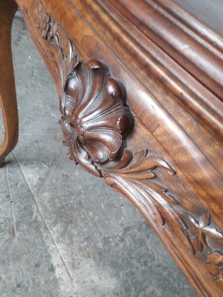 console table st Louis XV mahogany and walnut carved