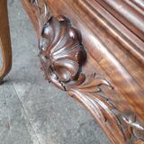 console table st Louis XV mahogany and walnut carved