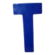 Vintage sign letter T in blue plexiglass