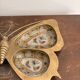Pocket Ashtray Servant Plate Butterfly Enamelled Cloisonné Brass China
