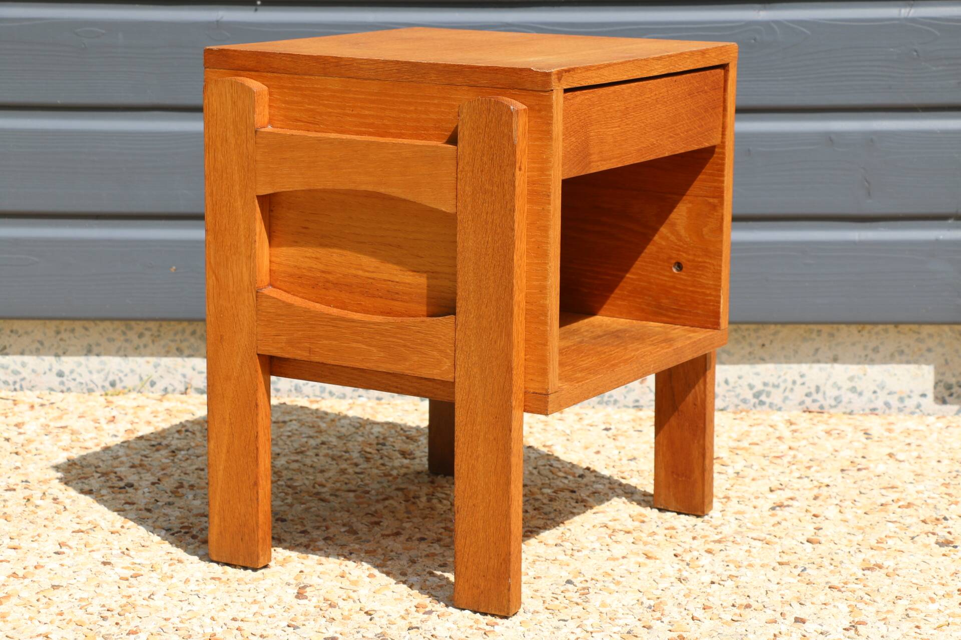 Light oak cubic bedside table 1960