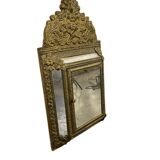 Wall cabinet / vintage mirror in gilded brass