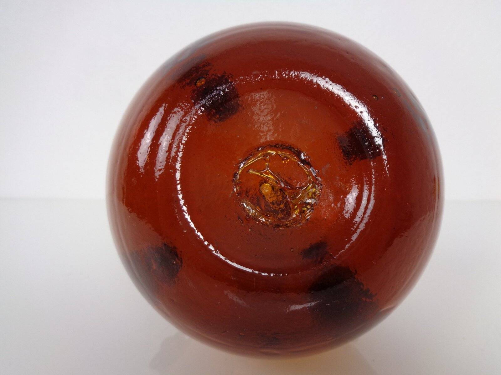 Italian amber glass decanter with stopper, 1960s