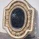 Wall mirror peacock filigree in rattan and wicker