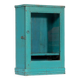 Vintage blue wall display case old teak patina and original piece india