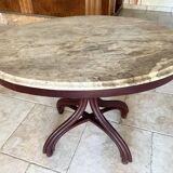 Thonet table n°8 / n°9 from 1888 Café Museum, after Adolf Loos marble top