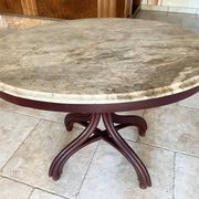 Thonet table n°8 / n°9 from 1888 Café Museum, after Adolf Loos marble top