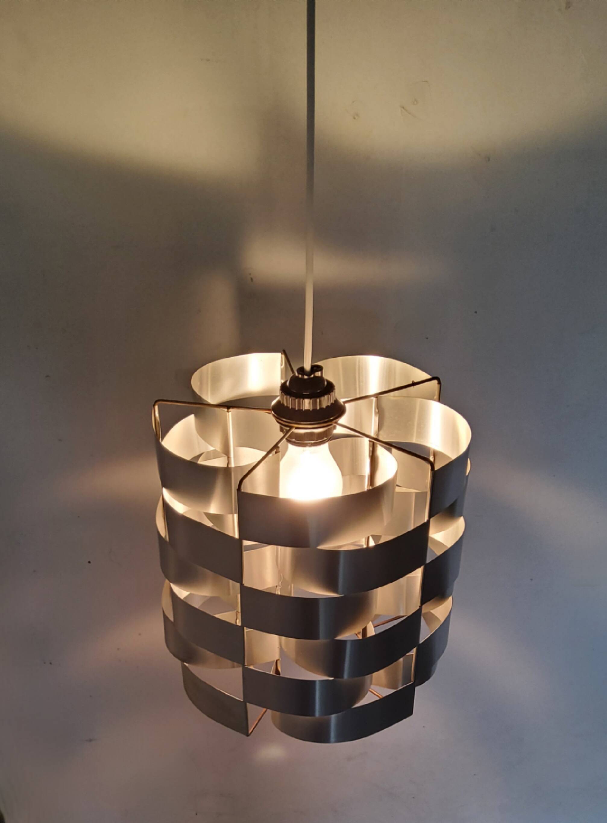 Max Sauze vintage pendant light in brushed aluminum
