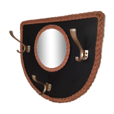 Mirror coat rack, wicker