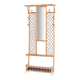 Vintage hall coat rack with mirror. Cane and metal. France, 1960s