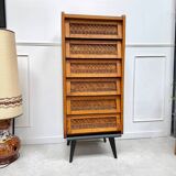 Vintage rattan chest of drawers