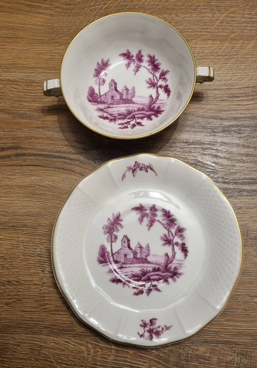 Tea cups, Limoges porcelain breakfast by Bernardaud.