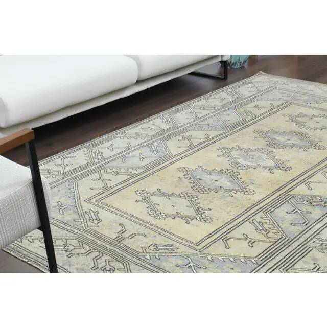 1970s Vintage Turkish Oushak Handmade Wool Cotton Orange Area Rug  170x263