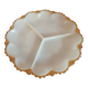 Dish with 3 compartments in opaline and vintage gilding