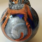 Murano Art Glass Carafe Vase/Carlo Moretti, Speckled Swirls