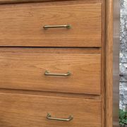 Vintage chest of drawers with compass feet, oak, original patina, 1950s