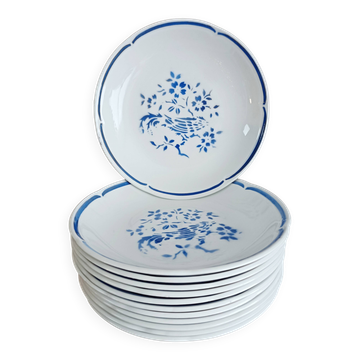 Set of 12 Moulin des Loups soup plates, Alain