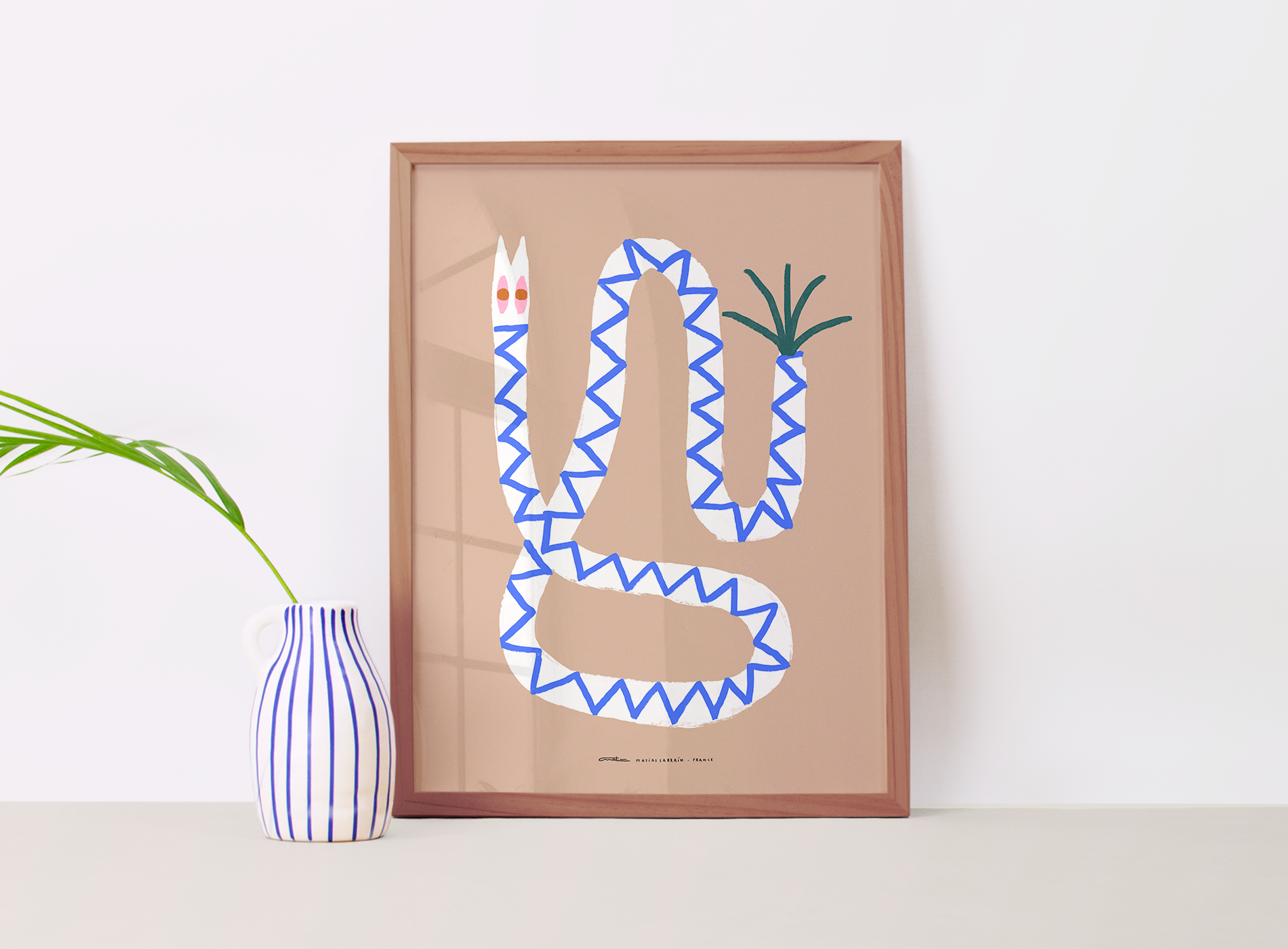 Pop-up Christmas 22 - Blue zigzag snake wall poster 50cm*70cm