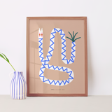 Pop-up Christmas 22 - Blue zigzag snake wall poster 50cm*70cm