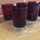 Suite of 6 old red glasses