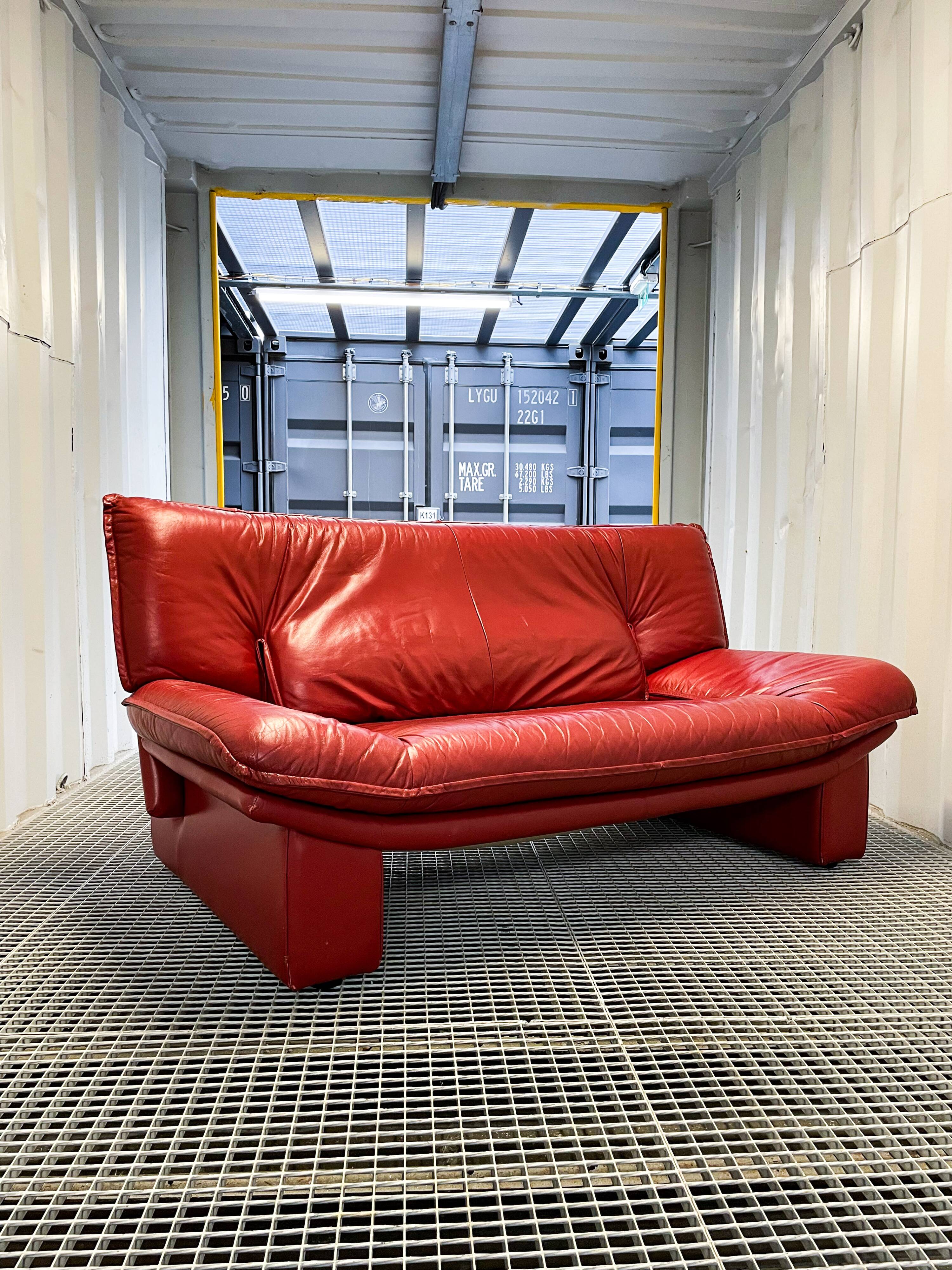 Nicoletti Salotti - 2-seater red leather sofa