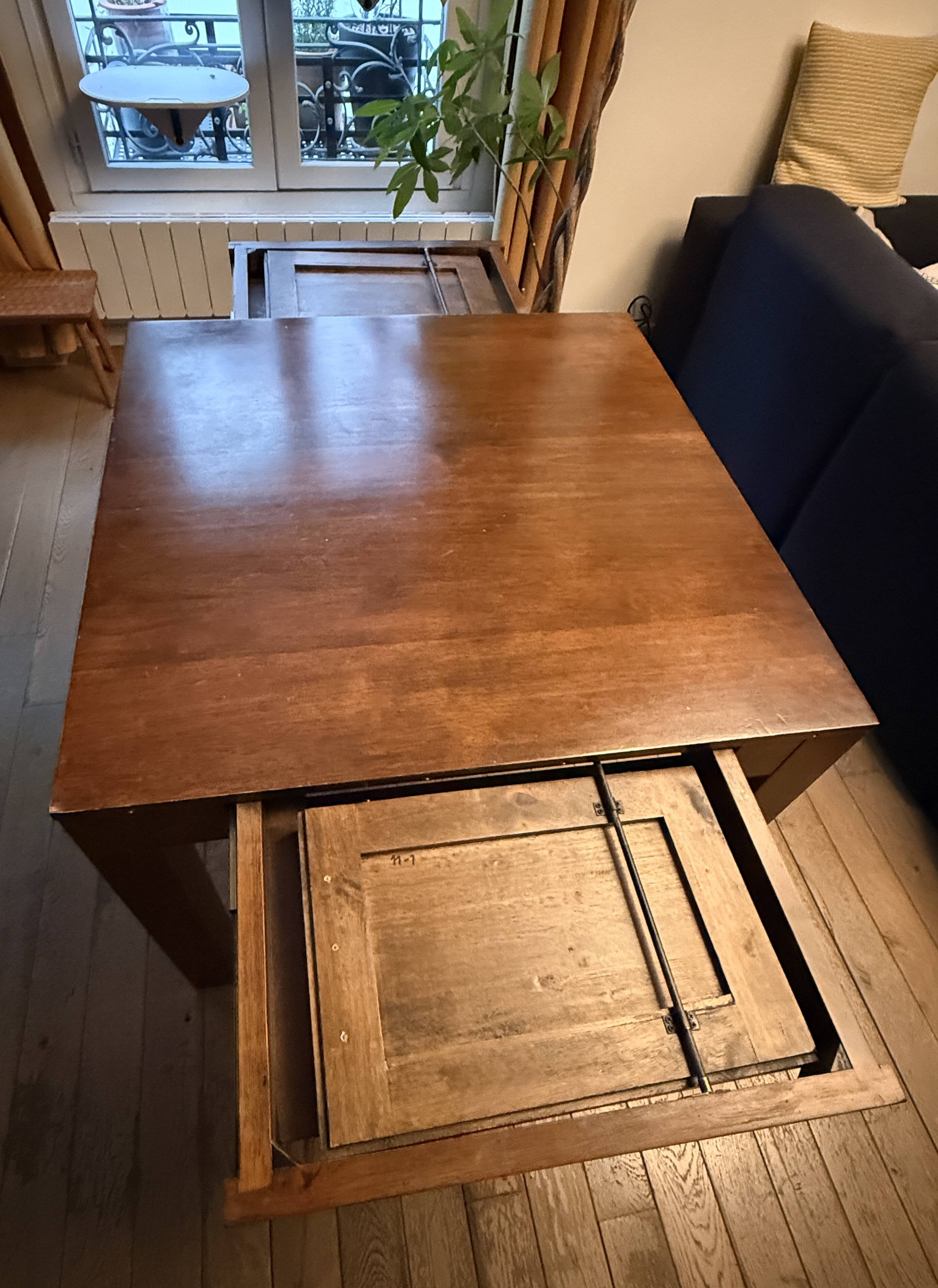 90x90 Extensible Solid Rubber Wood Table