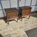 Paire de tables de chevet vintage des années 60 en chêne
