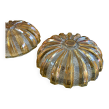 Pair of light fixtures, wall lamps or ceiling lamps 70s